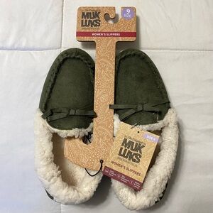 Muk Luks Jaylah Cedar Green Moccasin Slippers